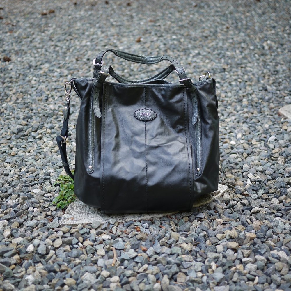 Tod's Classic G Line Easy Sacca Shopper Tote Bag Black